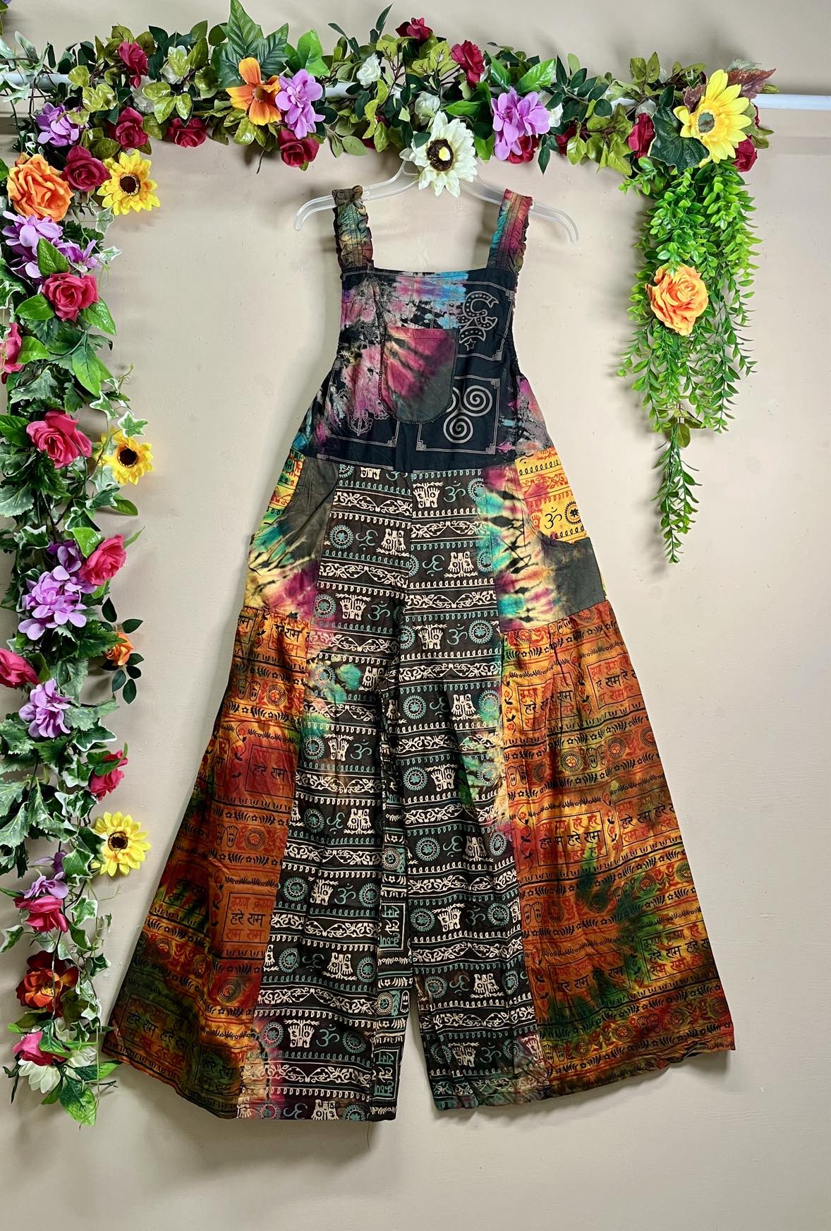 My Thai Wide-Leg Patchwork Dungaree