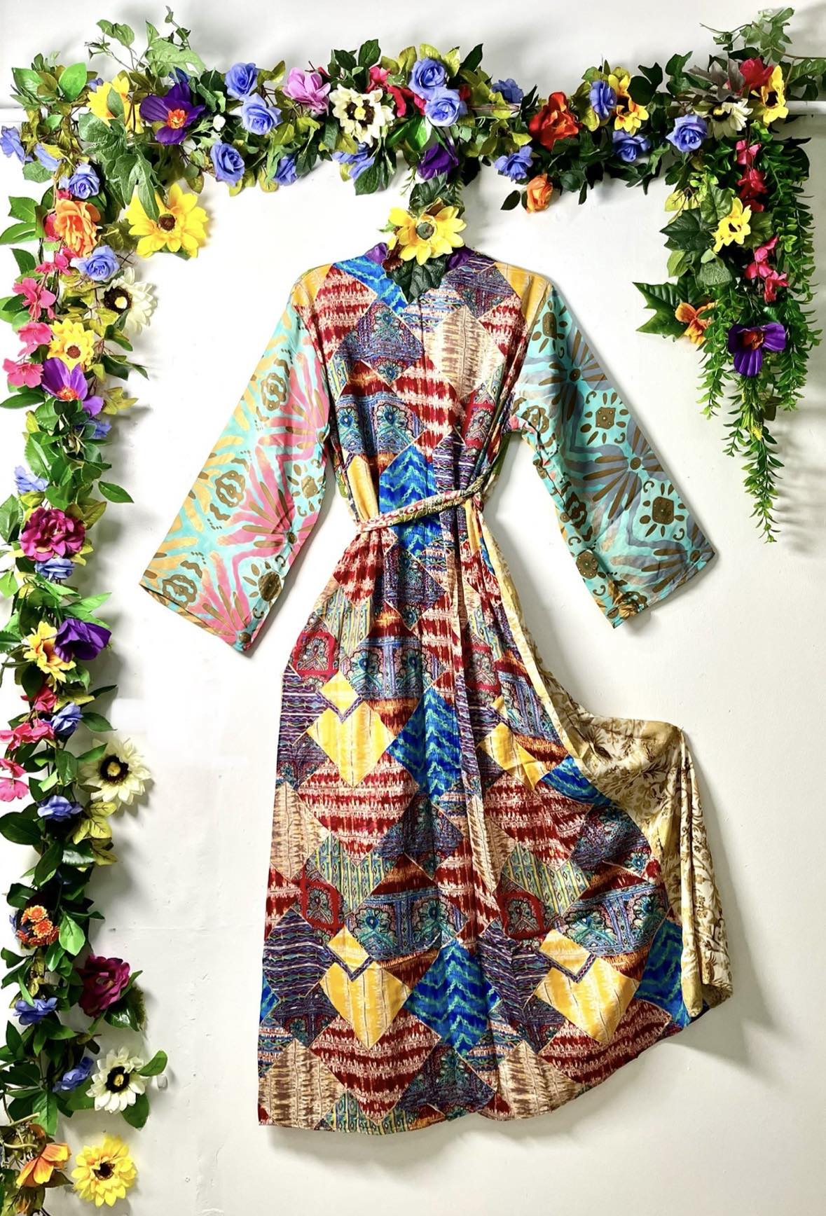 Silk Wanderlust Patch Kimono
