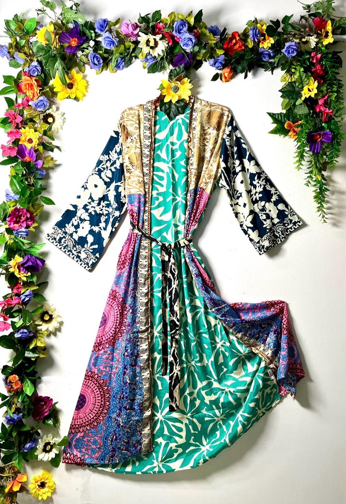 Silk Wanderlust Patch Kimono