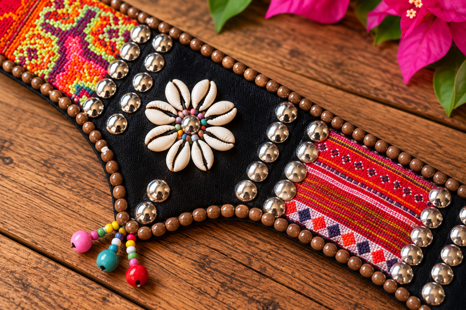 Hmong Patchwork Cowrie Festival Belt