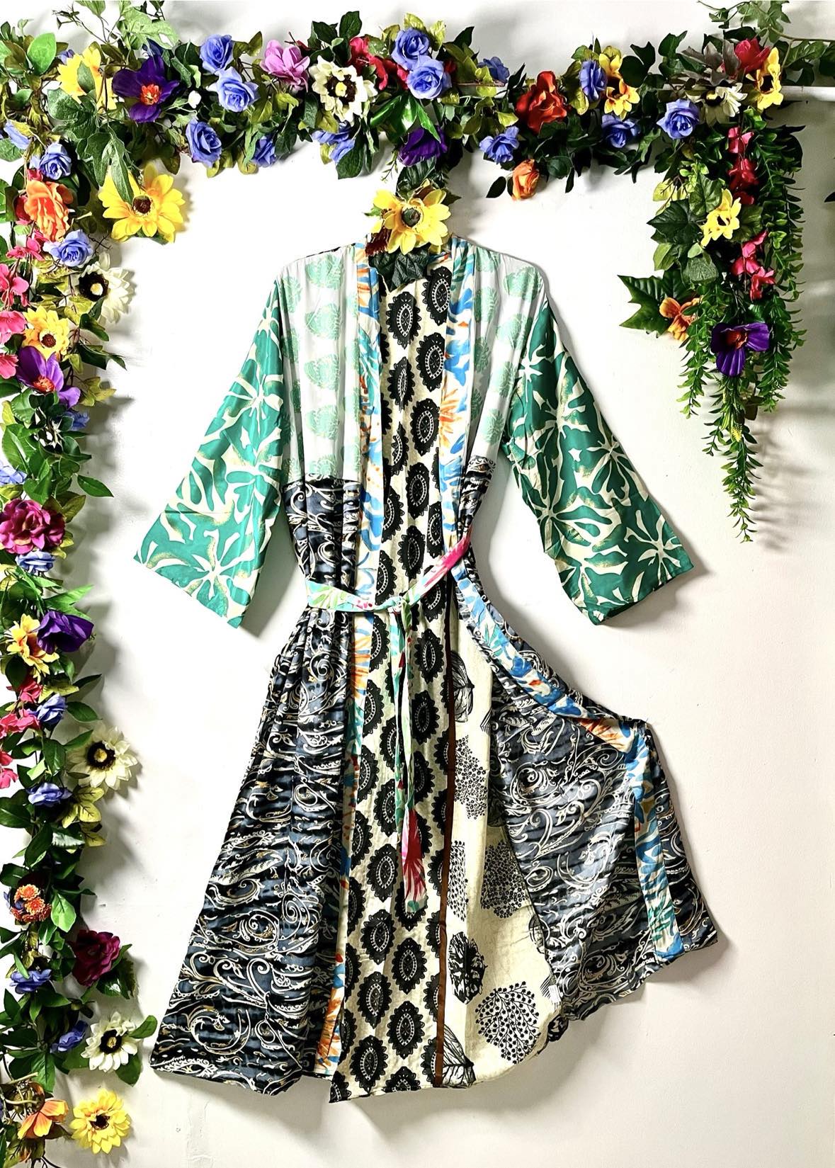 Silk Wanderlust Patch Kimono
