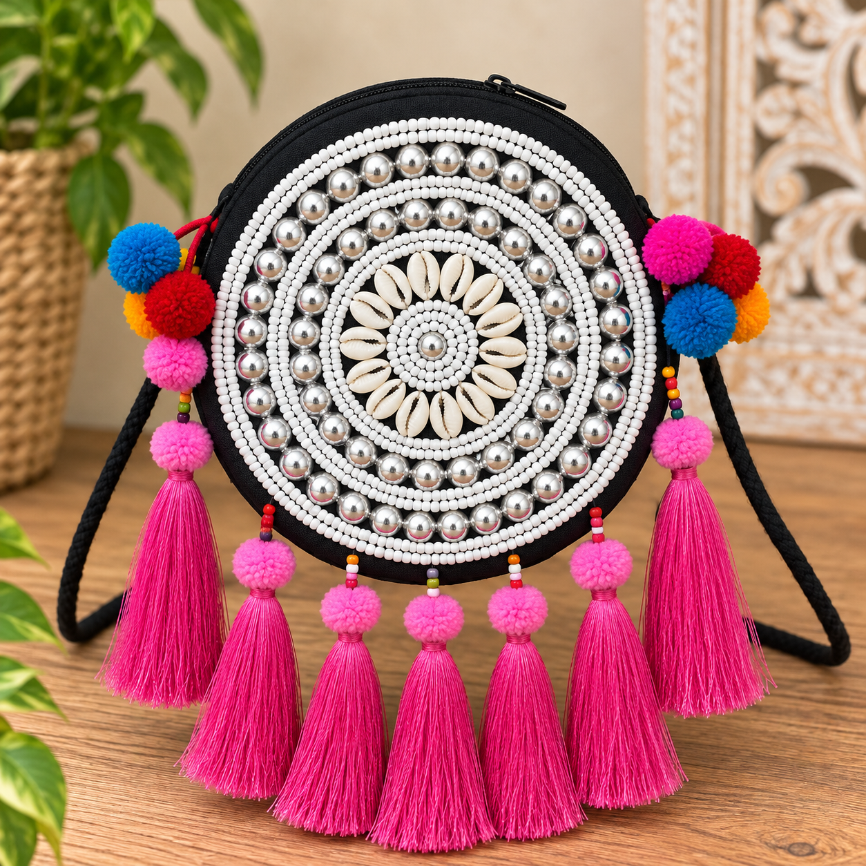 Hmong Boho Mandala Tassel Bags