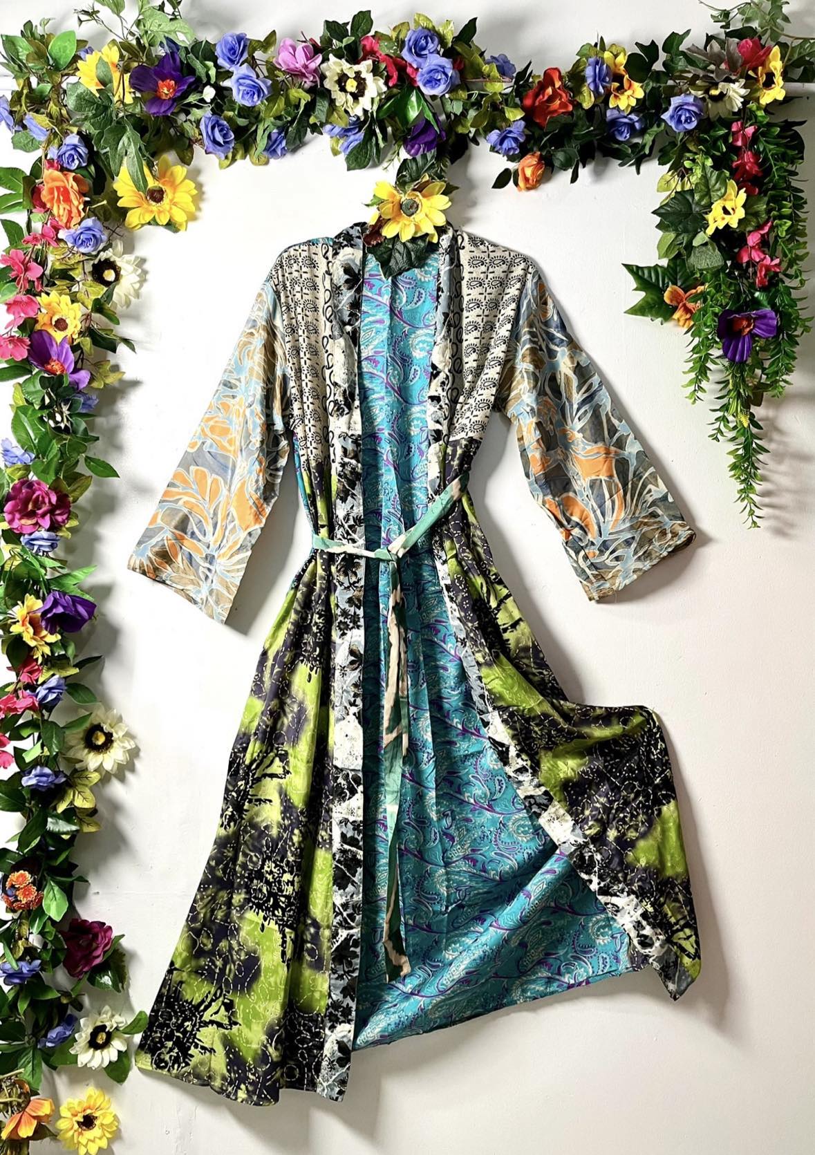 Silk Wanderlust Patch Kimono
