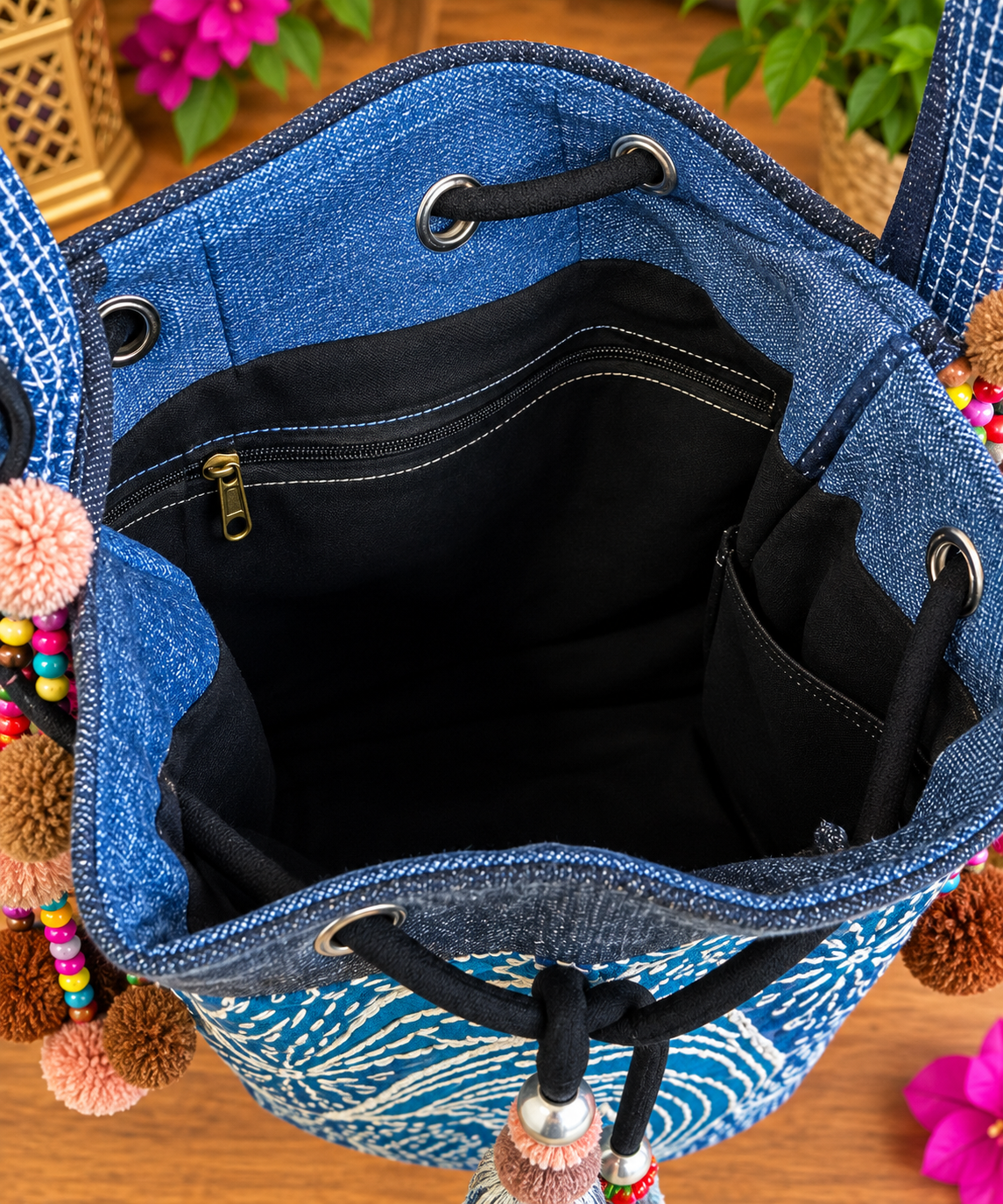 Bohemian Embroidered Bucket Bag