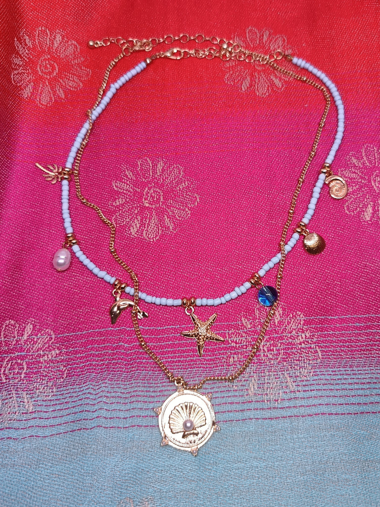 NECKLACE SET A -Beaded Ocean Charm