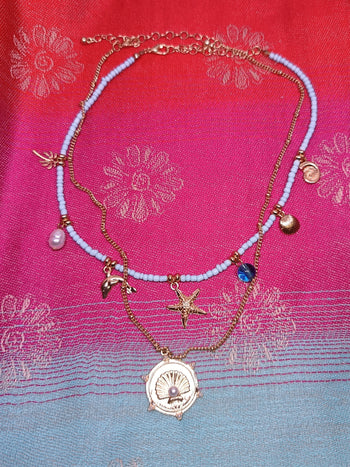 NECKLACE SET A -Beaded Ocean Charm