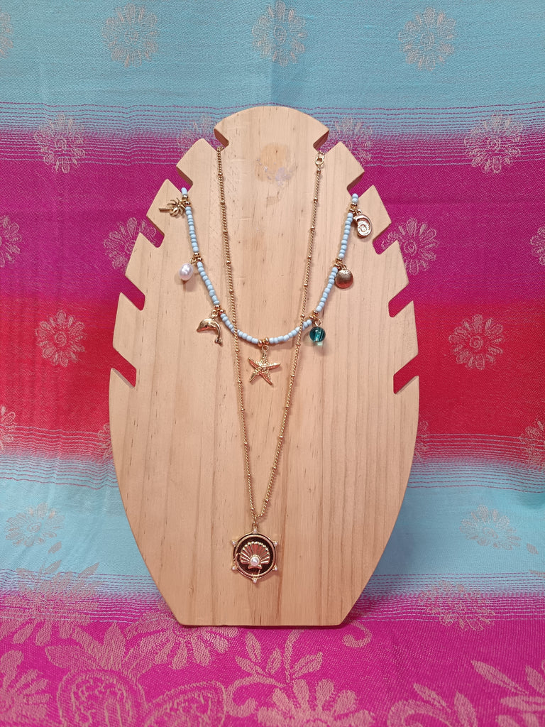 NECKLACE SET A -Beaded Ocean Charm