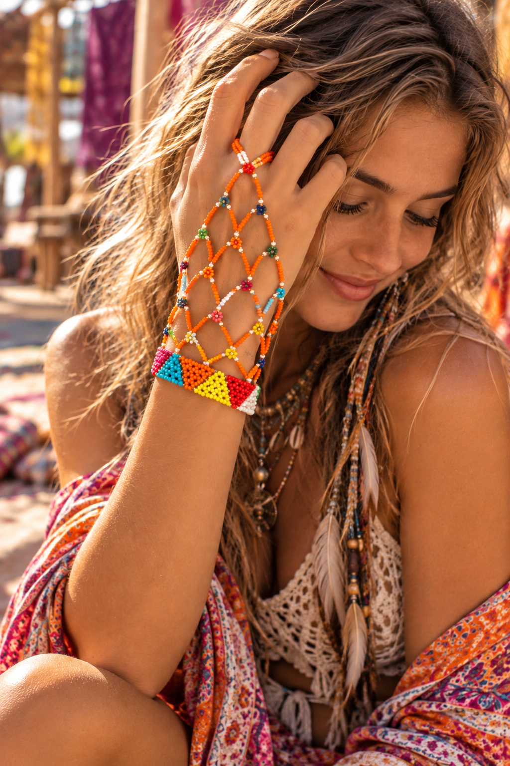 Beaded Slave Bangle