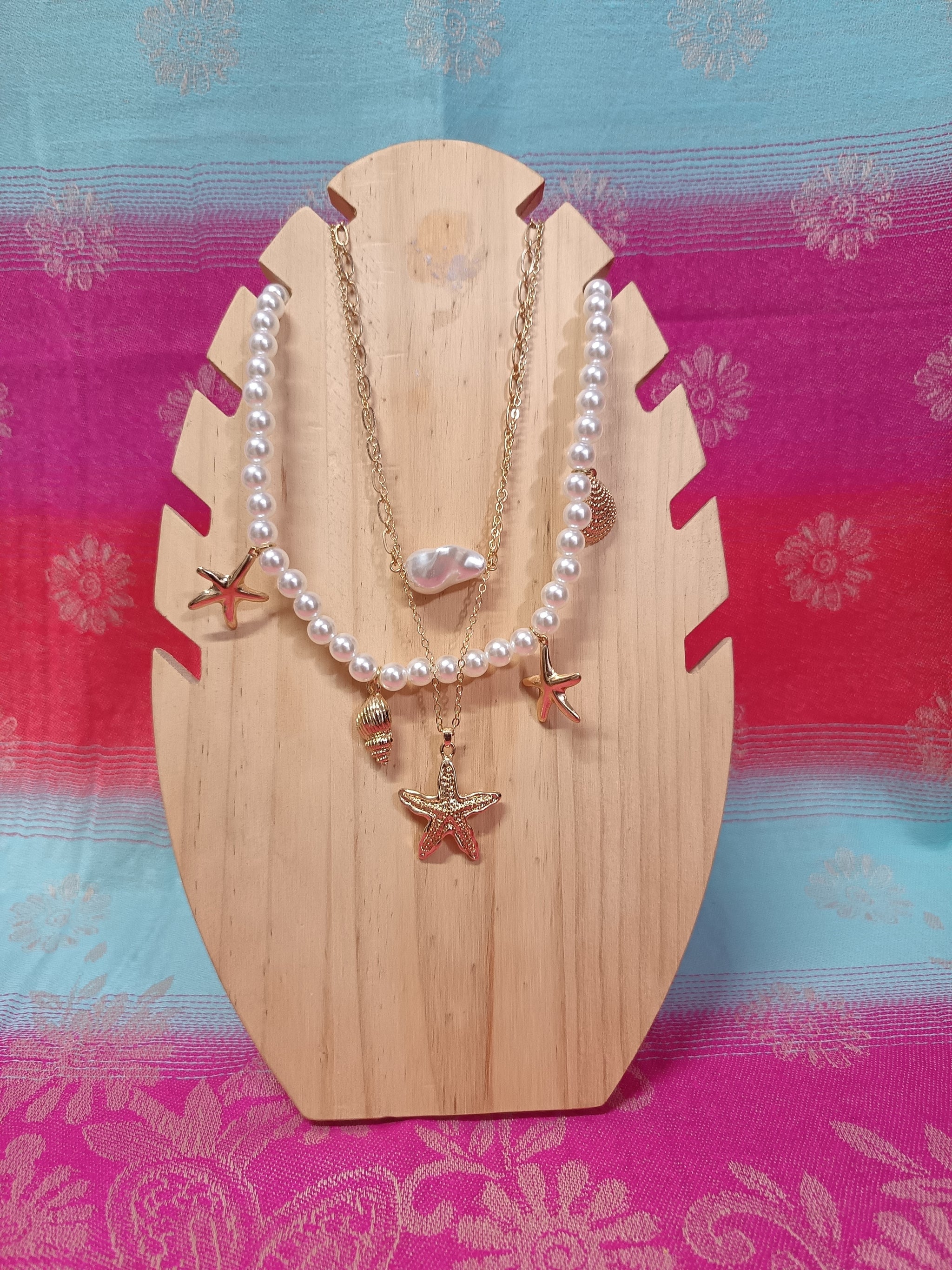 NECKLACE SET B - Pearl & Starfish Statement Set