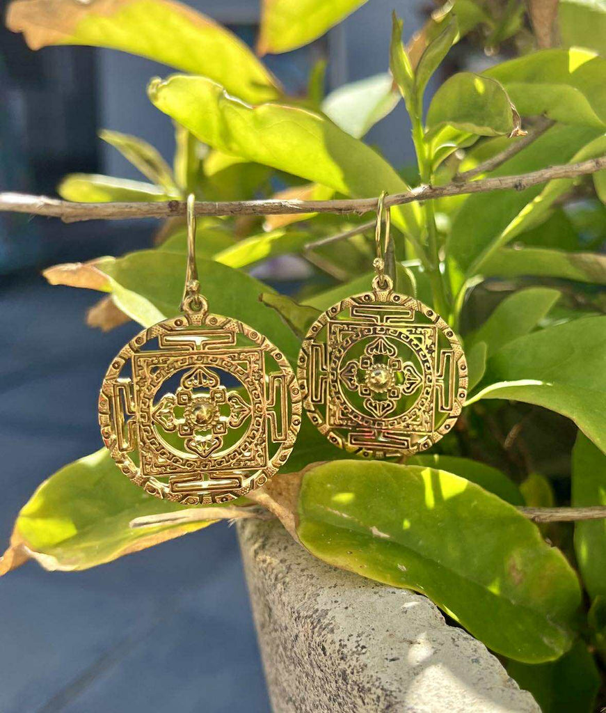 Golden Mandala Earings