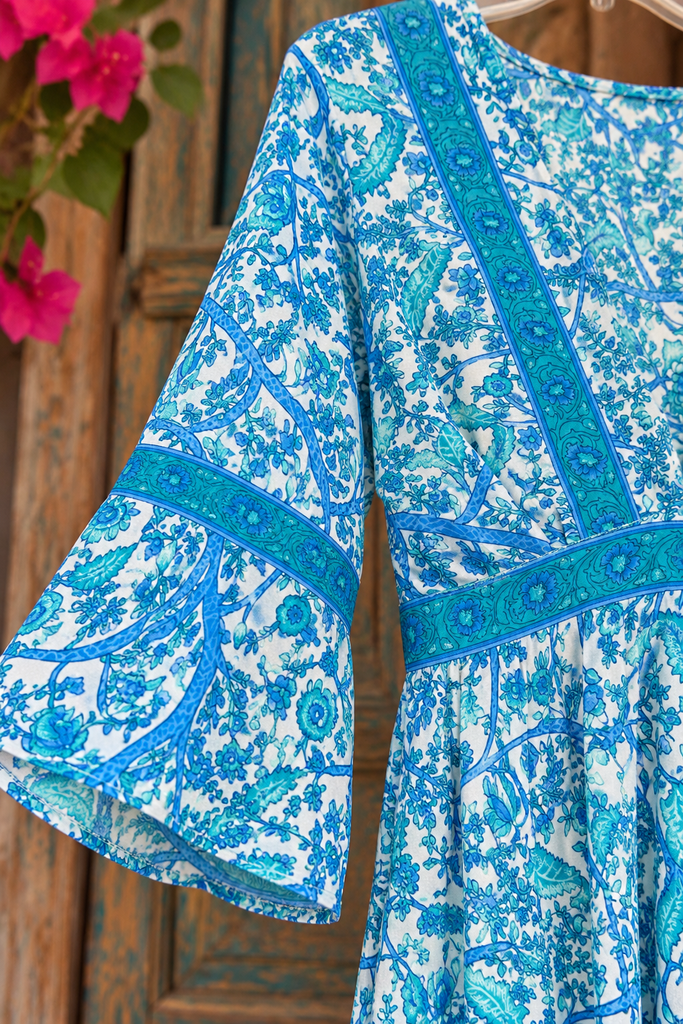 Azure Dream Recycled Silk Maxi Dress