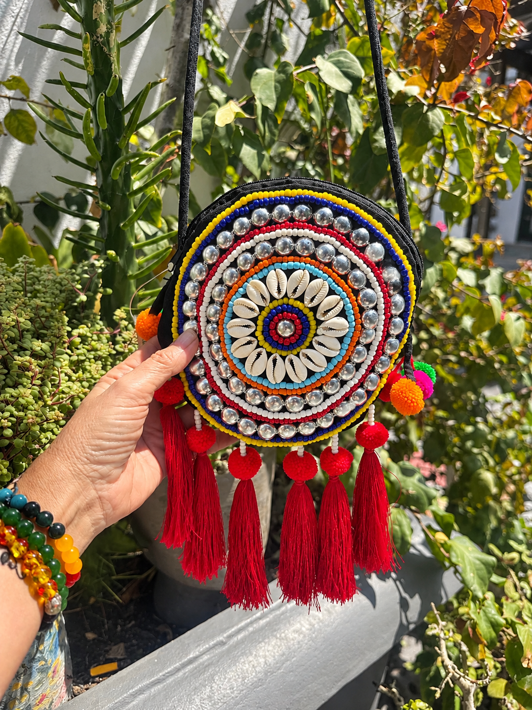 Hmong Boho Mandala Tassel Bags