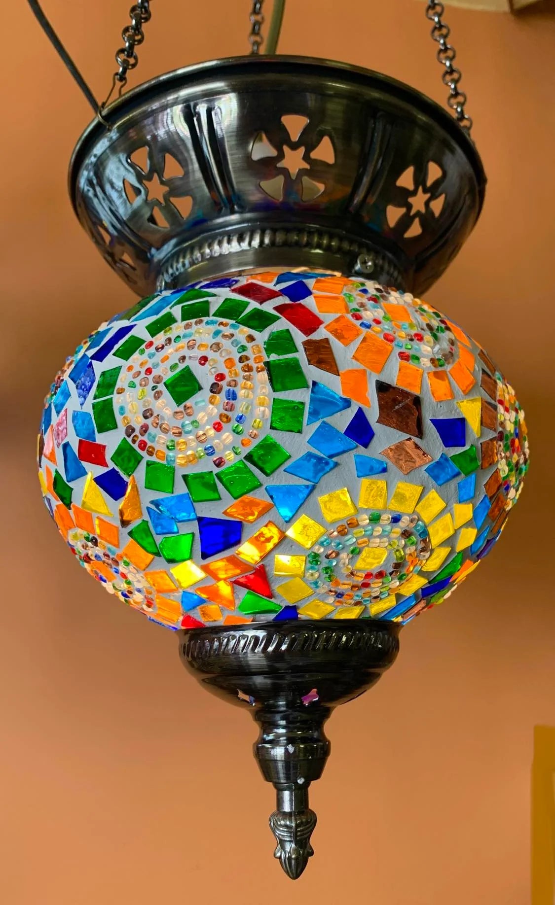 Turkish Mosaic Hanging Lantern - Large