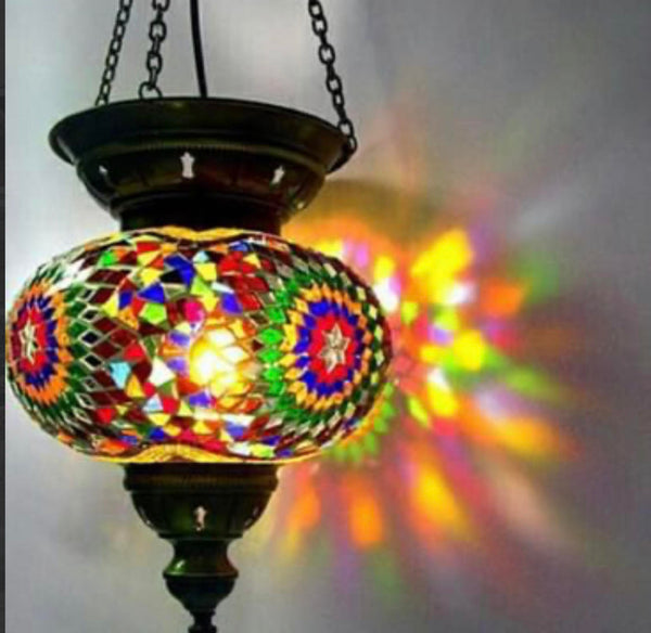 Turkish Mosaic Hanging Lantern - Large