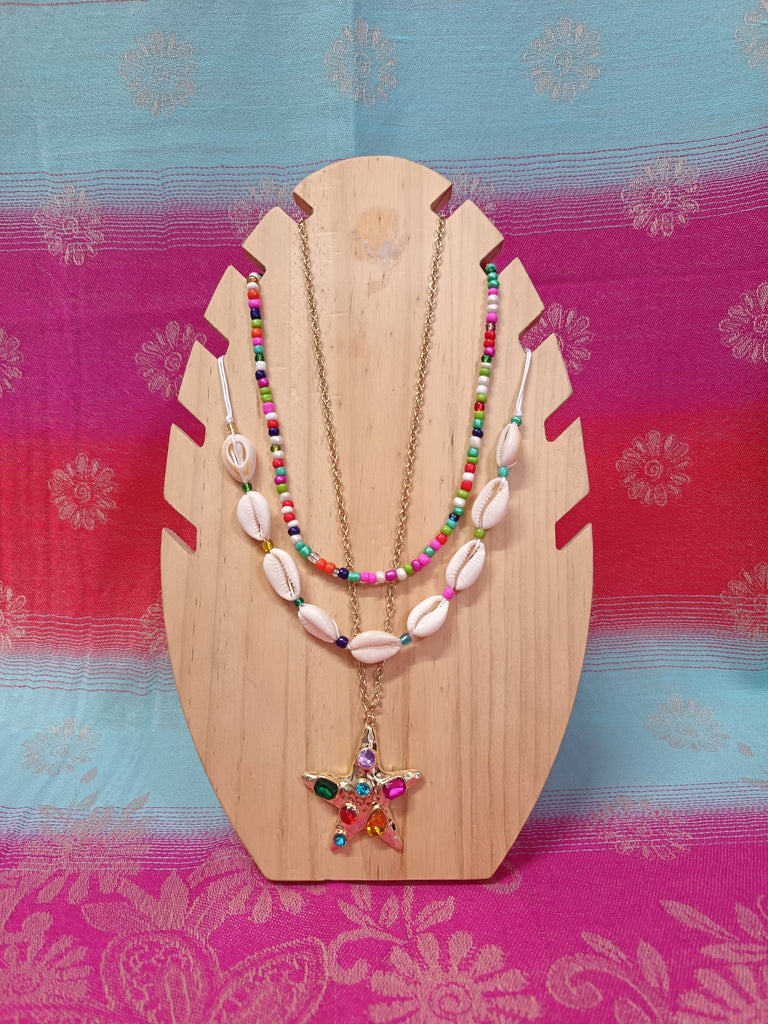 NECKLACE SET C - Cowrie & Colour Pop