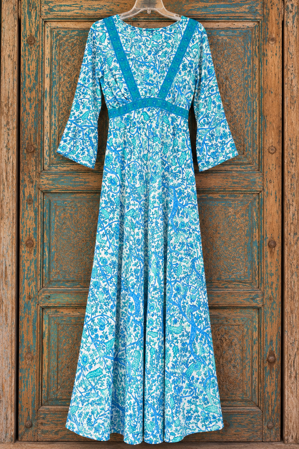 Azure Dream Recycled Silk Maxi Dress