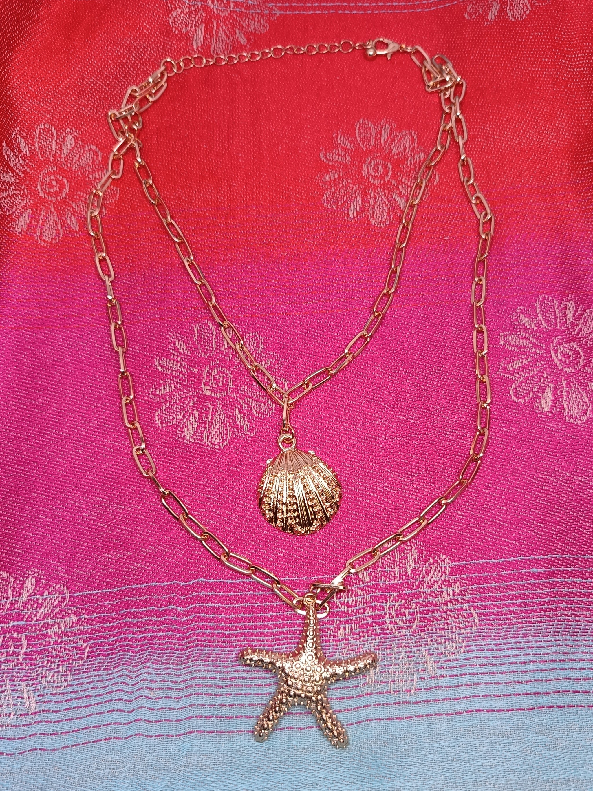 NECKLACE SET D - Gold Shell & Starfish Set