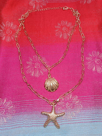 NECKLACE SET D - Gold Shell & Starfish Set