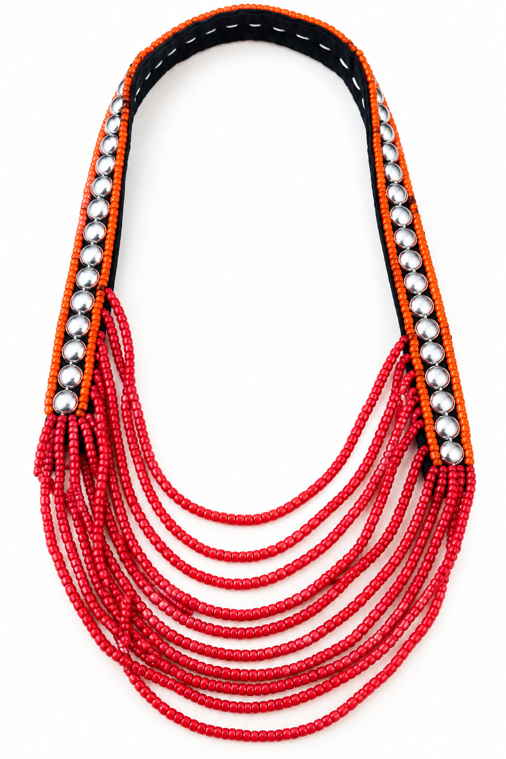 Hmong Tribal Cascade Beaded Necklace