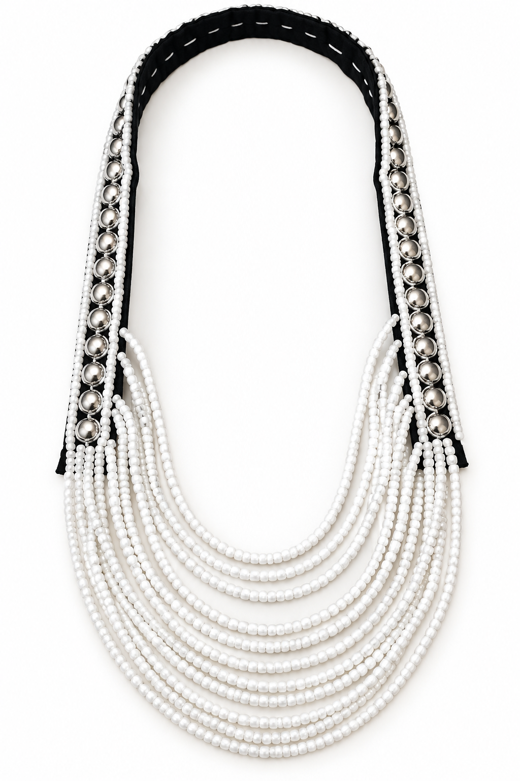 Hmong Tribal Cascade Beaded Necklace