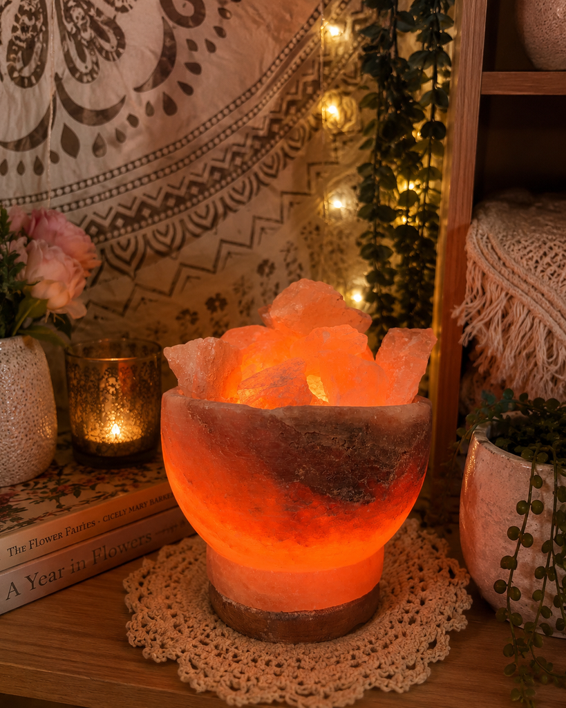 Himalayan Crystal Salt Lamp Fire Bowl