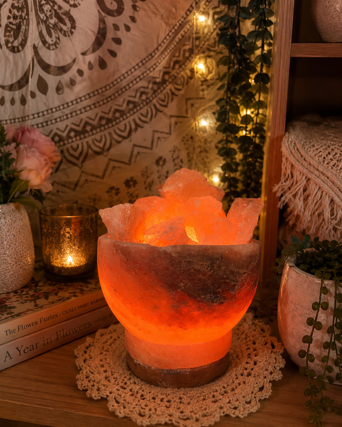 Himalayan Crystal Salt Lamp Fire Bowl