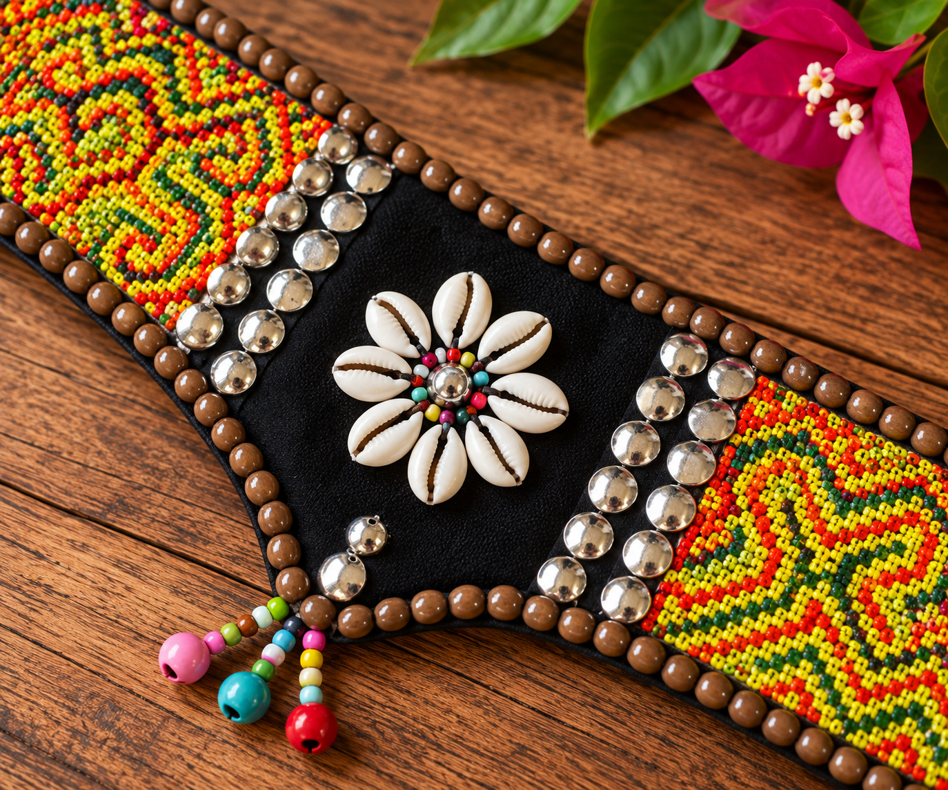 Hmong Patchwork Cowrie Festival Belt