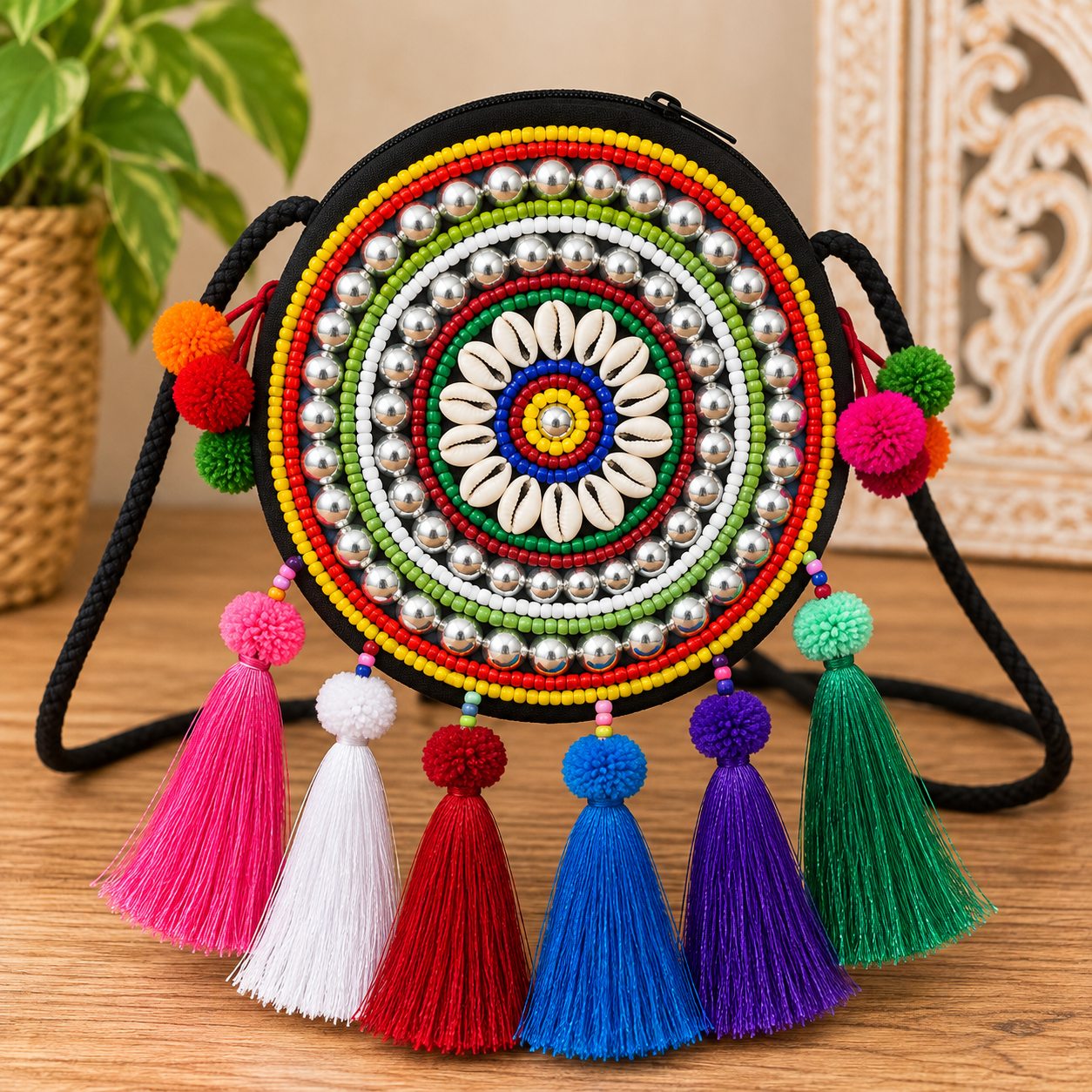 Hmong Boho Mandala Tassel Bags