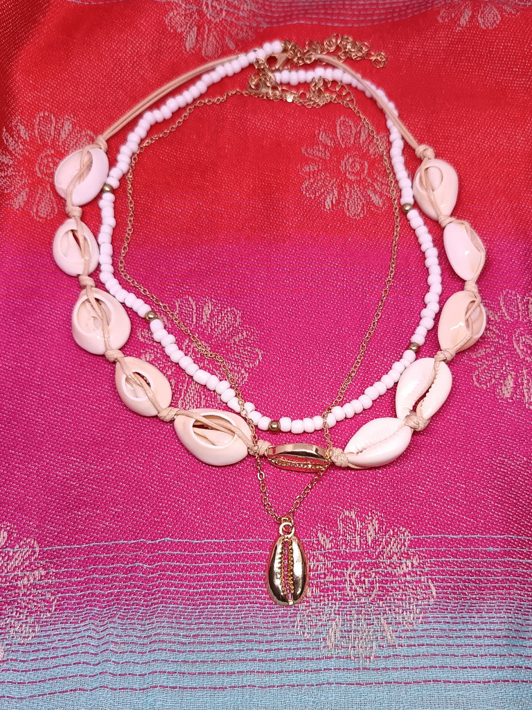 NECKLACE SET F - Cowrie Shell Trio Set