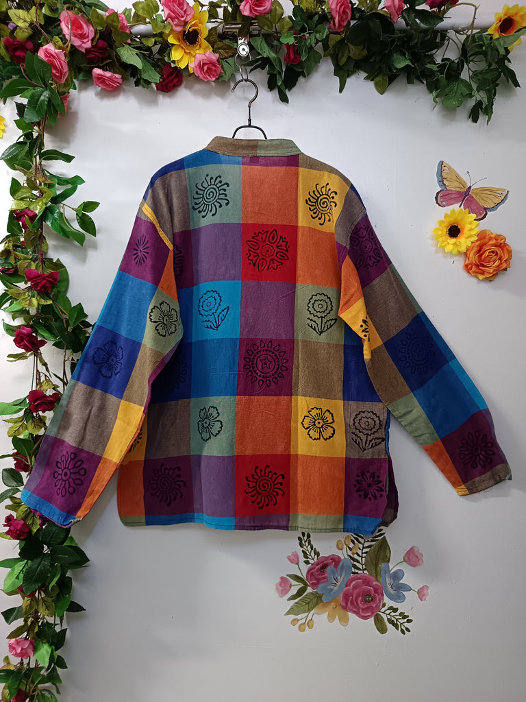 Rainbow Soul Patchwork Kurtha Shirt