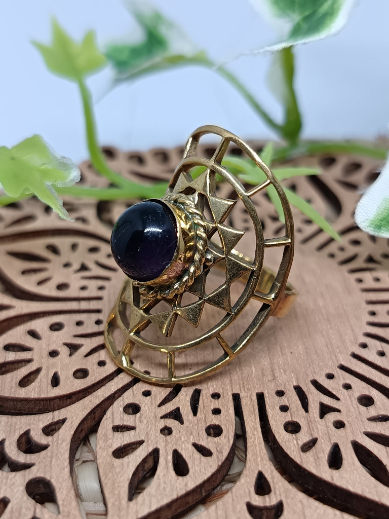 Spiderweb Gemstone Ring