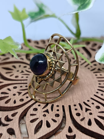 Spiderweb Gemstone Ring