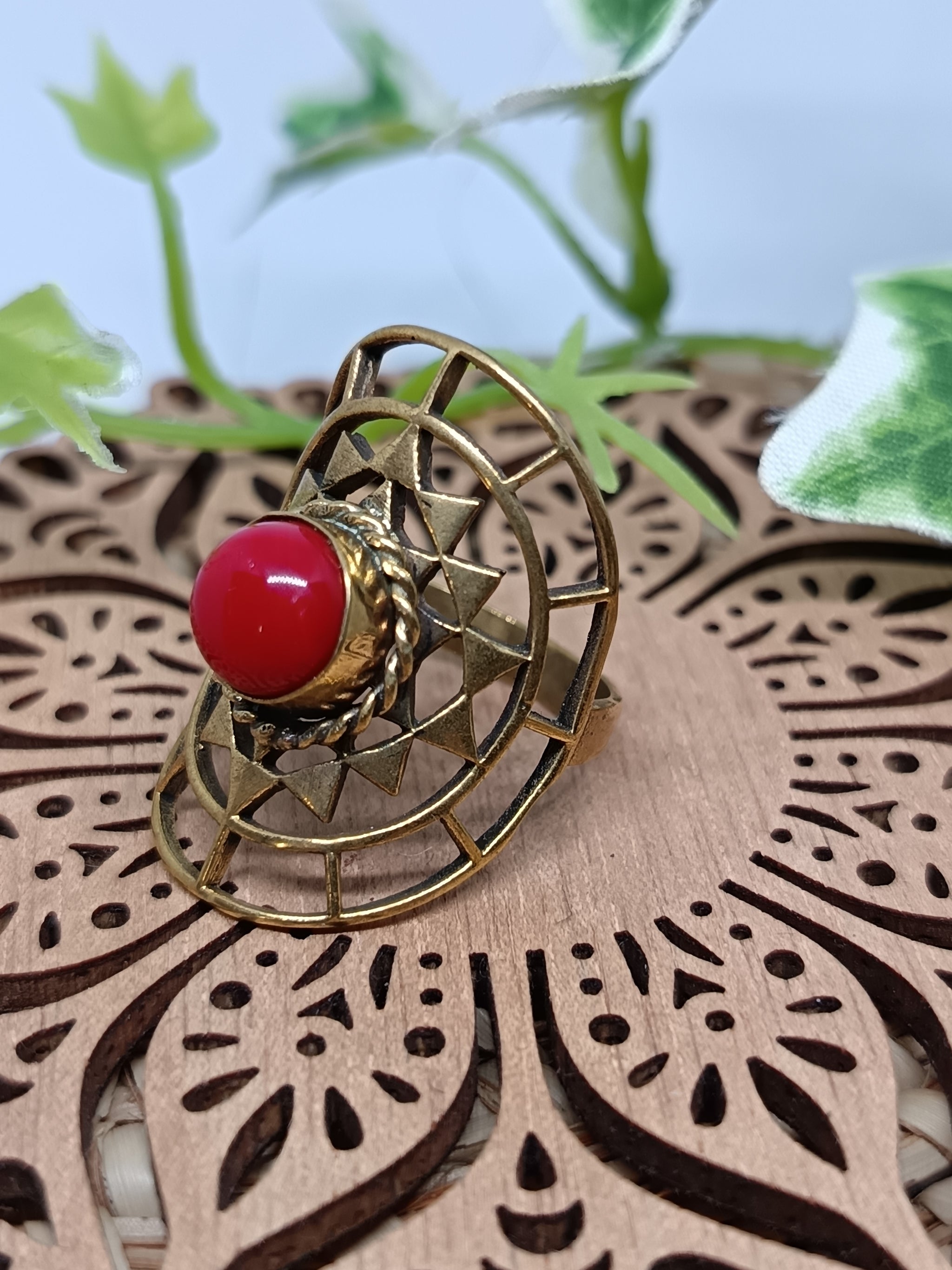 Spiderweb Gemstone Ring