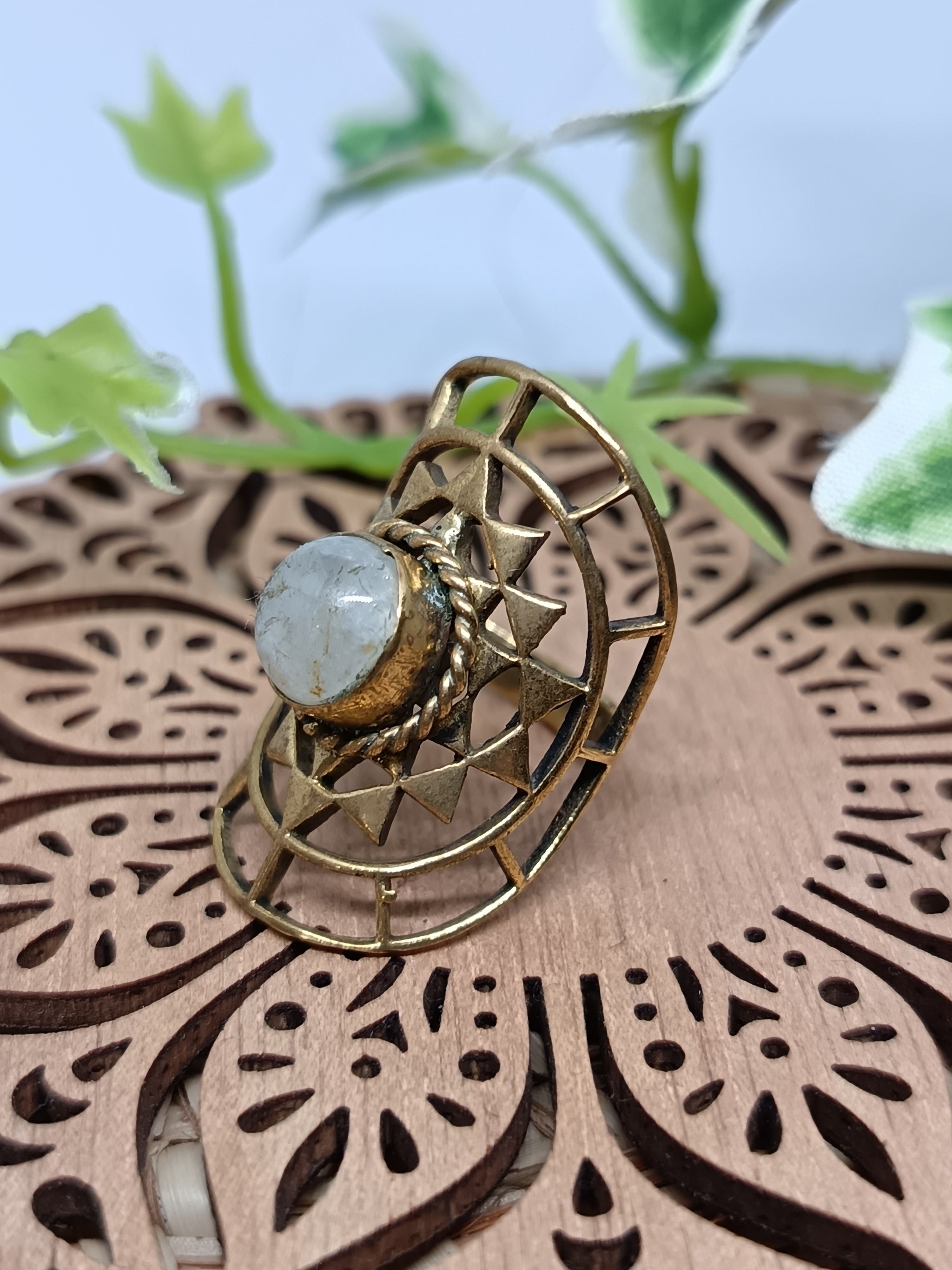 Spiderweb Gemstone Ring