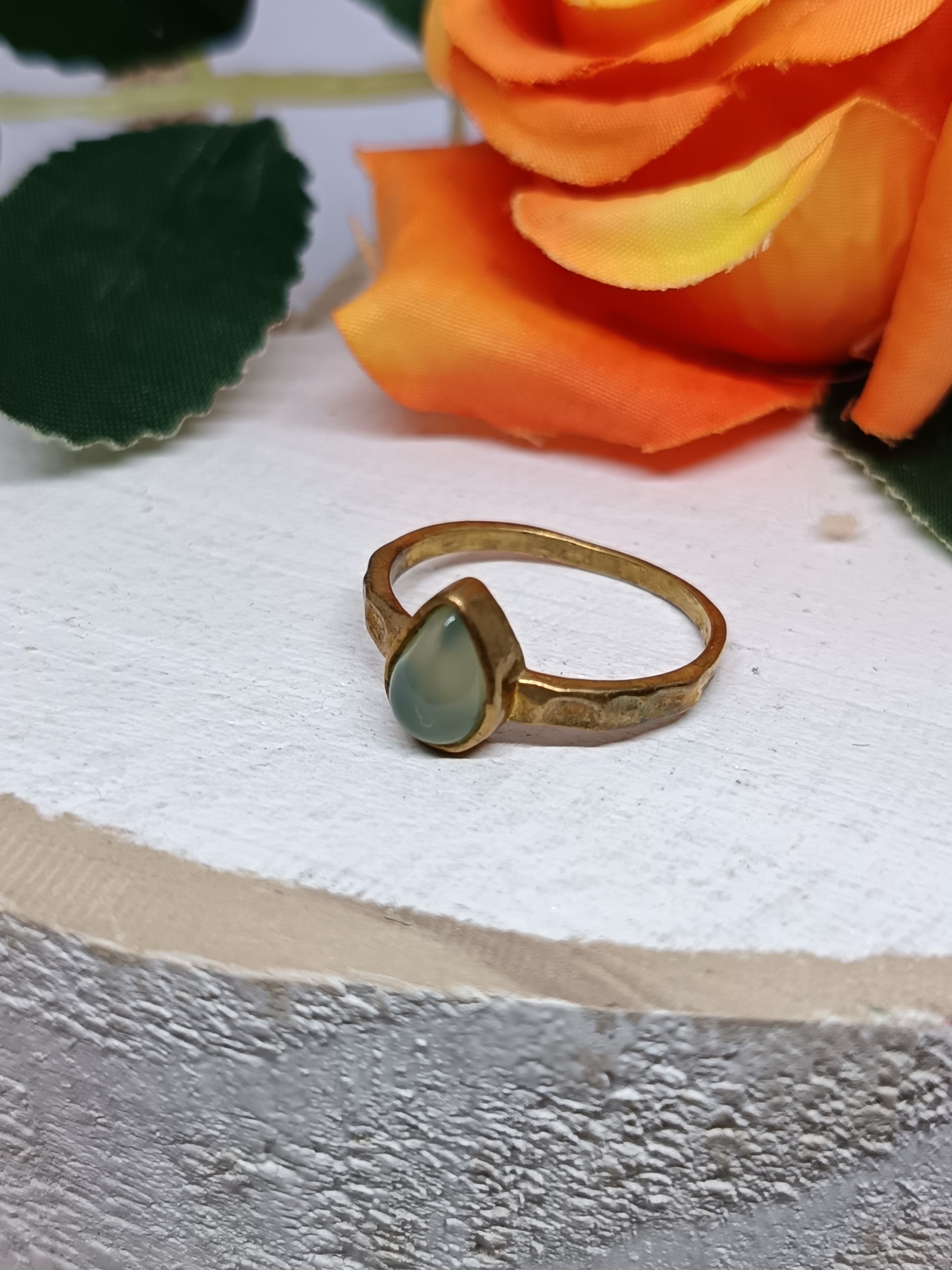 Simple Teardrop Gemstone Ring