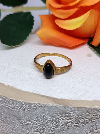 Simple Teardrop Gemstone Ring