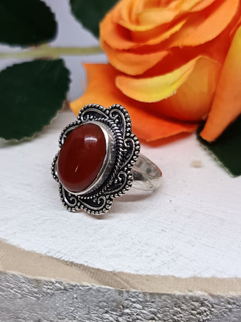 Silver Swirl Gemstone Ring