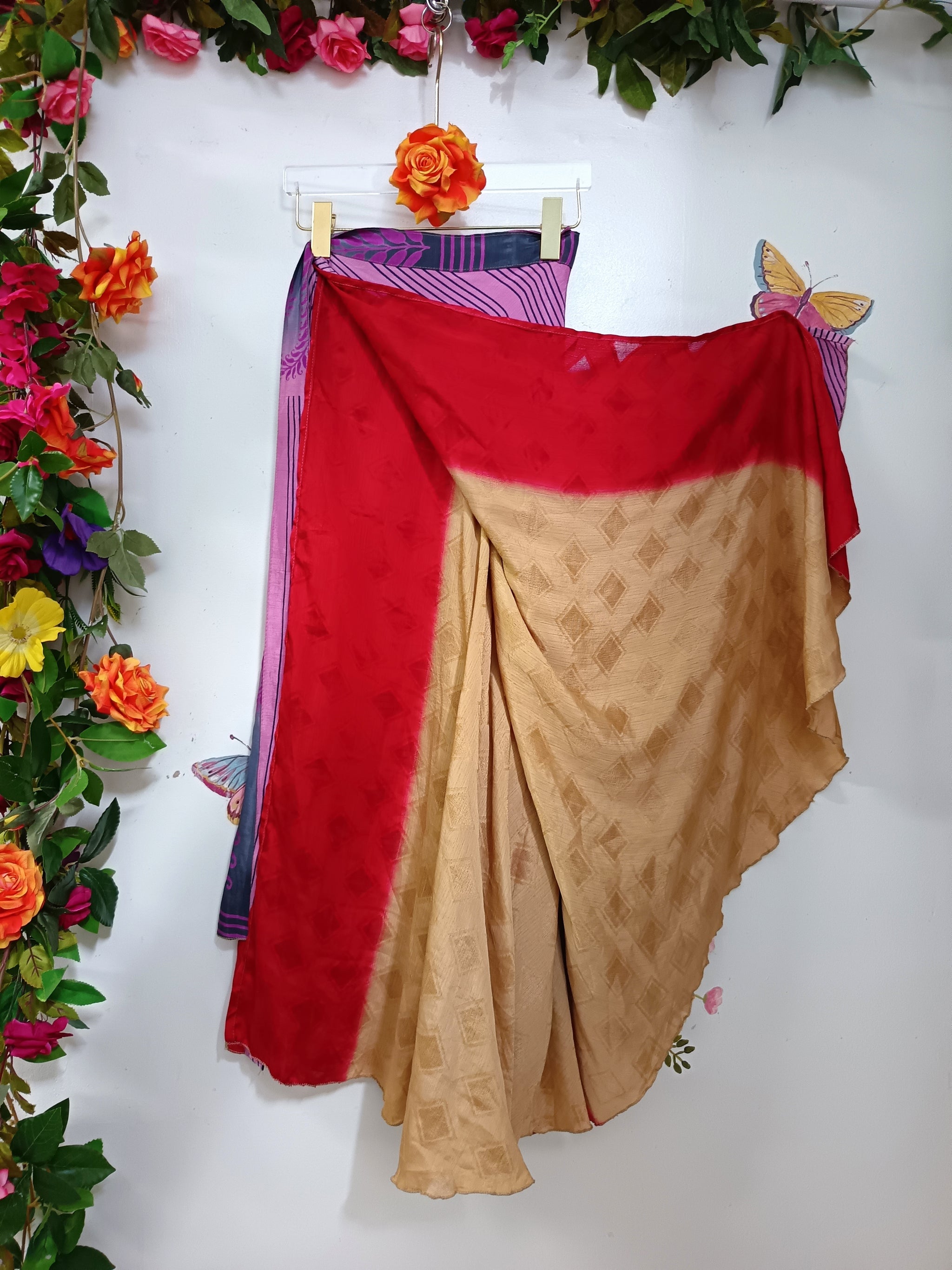 Upcycled Silk Reversible Wrap Skirt