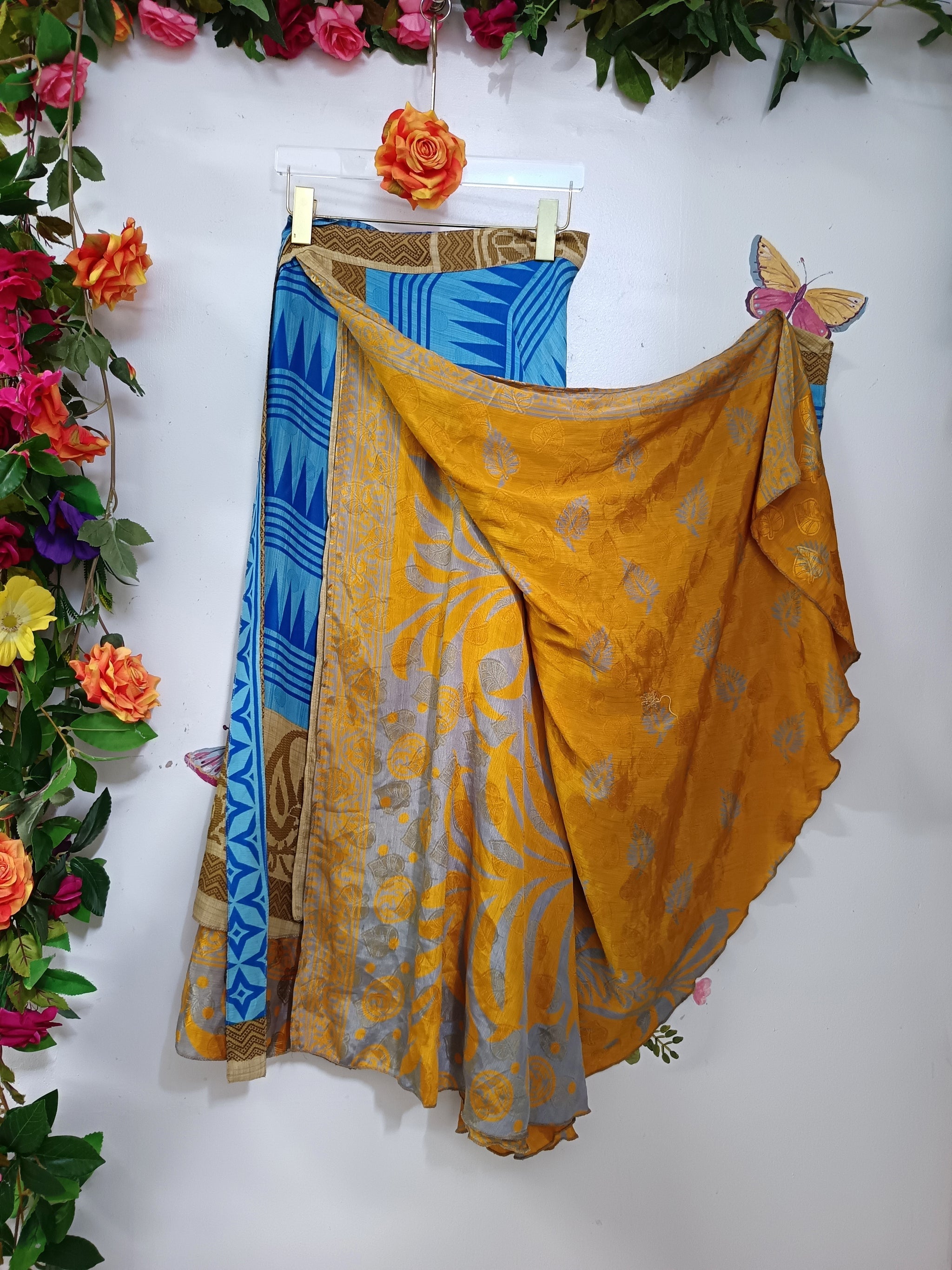 Upcycled Silk Reversible Wrap Skirt