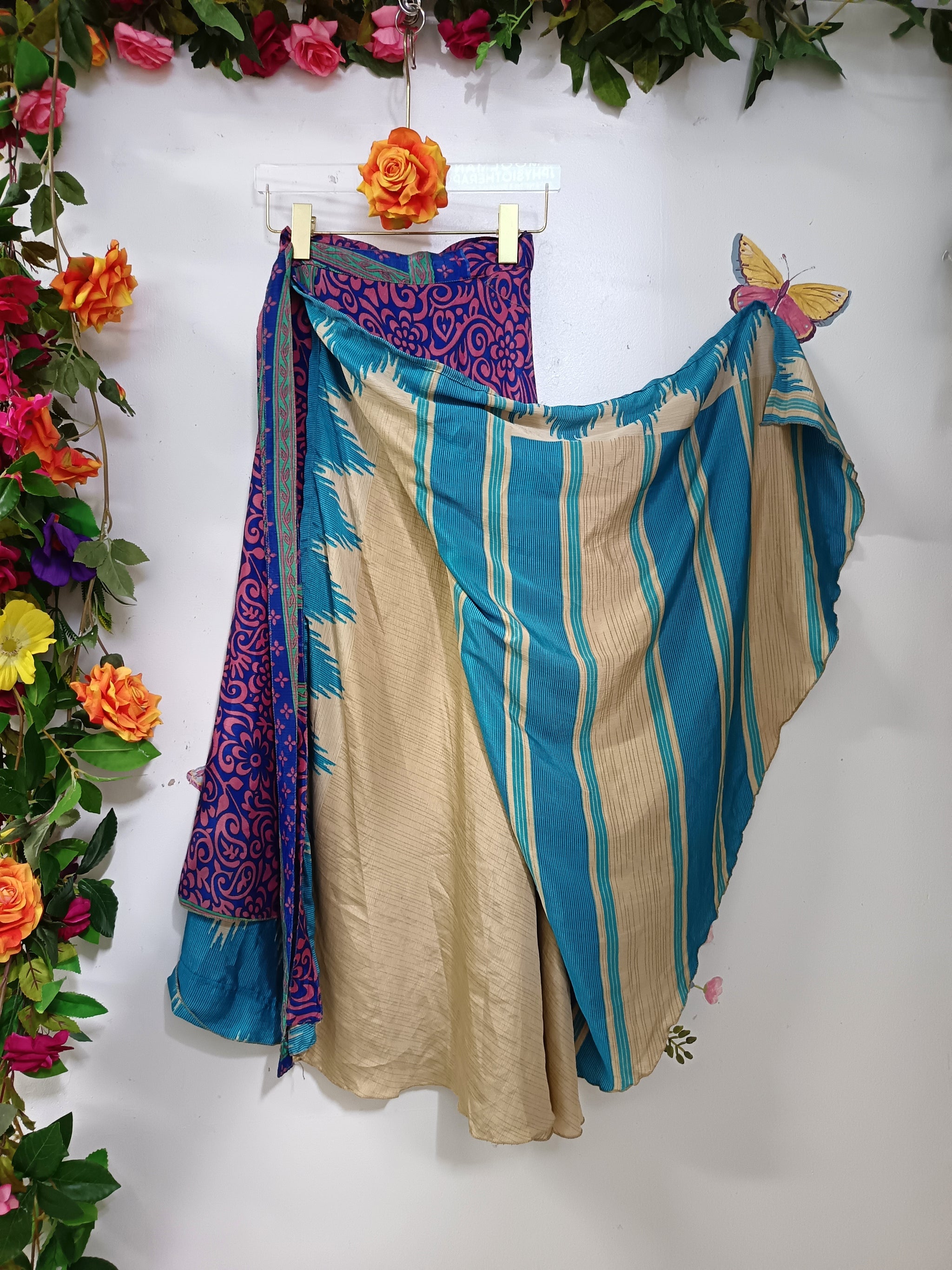 Upcycled Silk Reversible Wrap Skirt