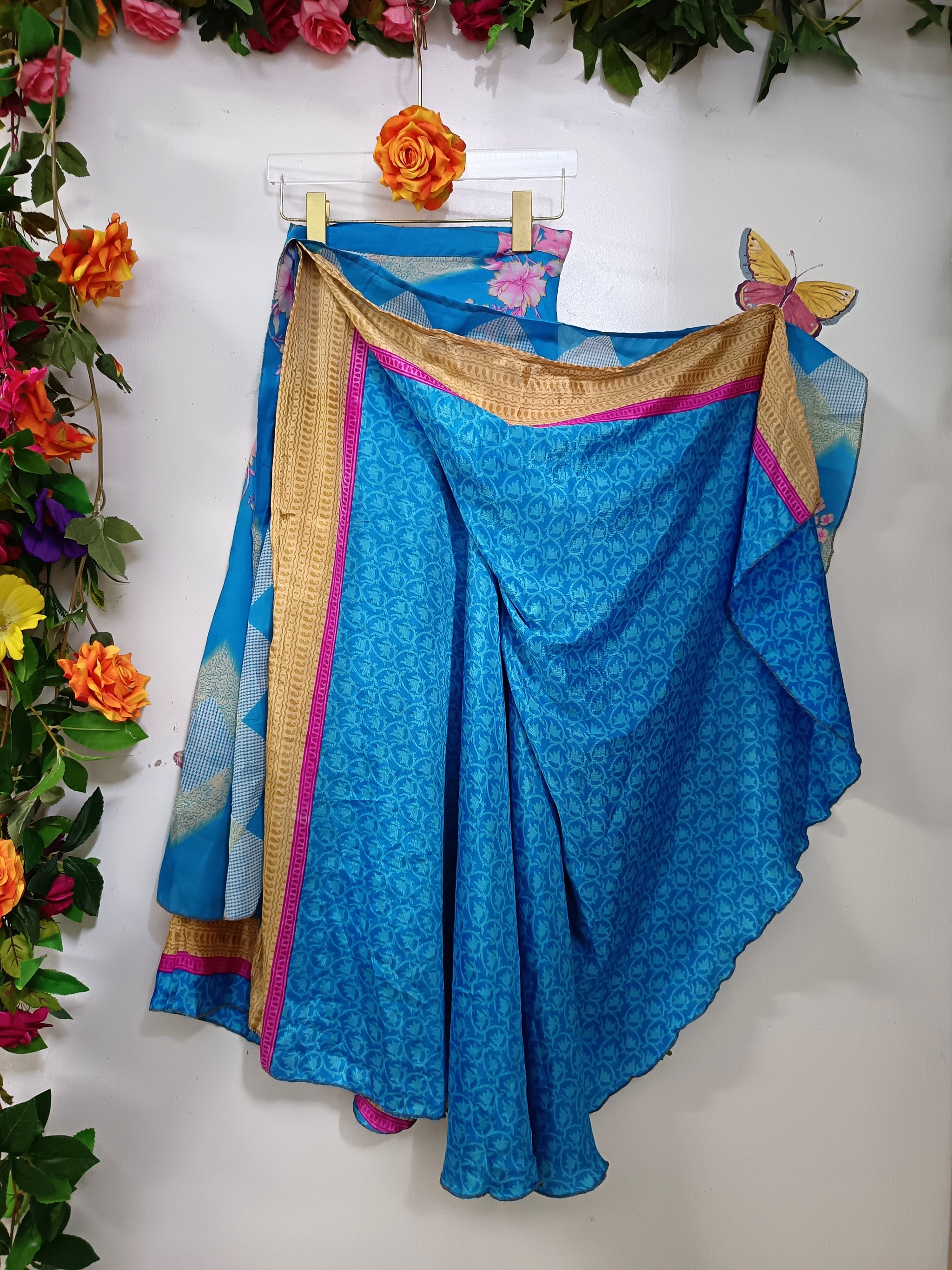 Upcycled Silk Reversible Wrap Skirt