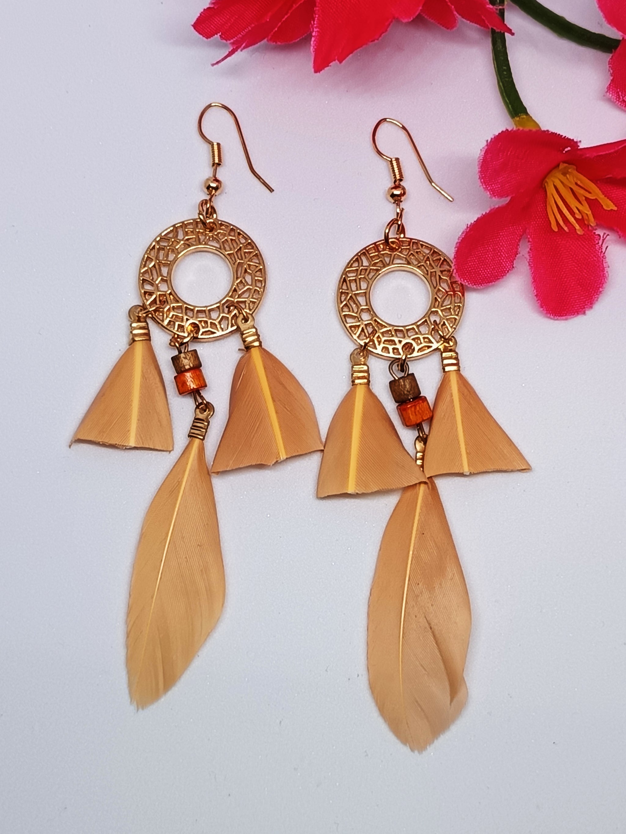 Feather Dreamcatcher Hoop Earings