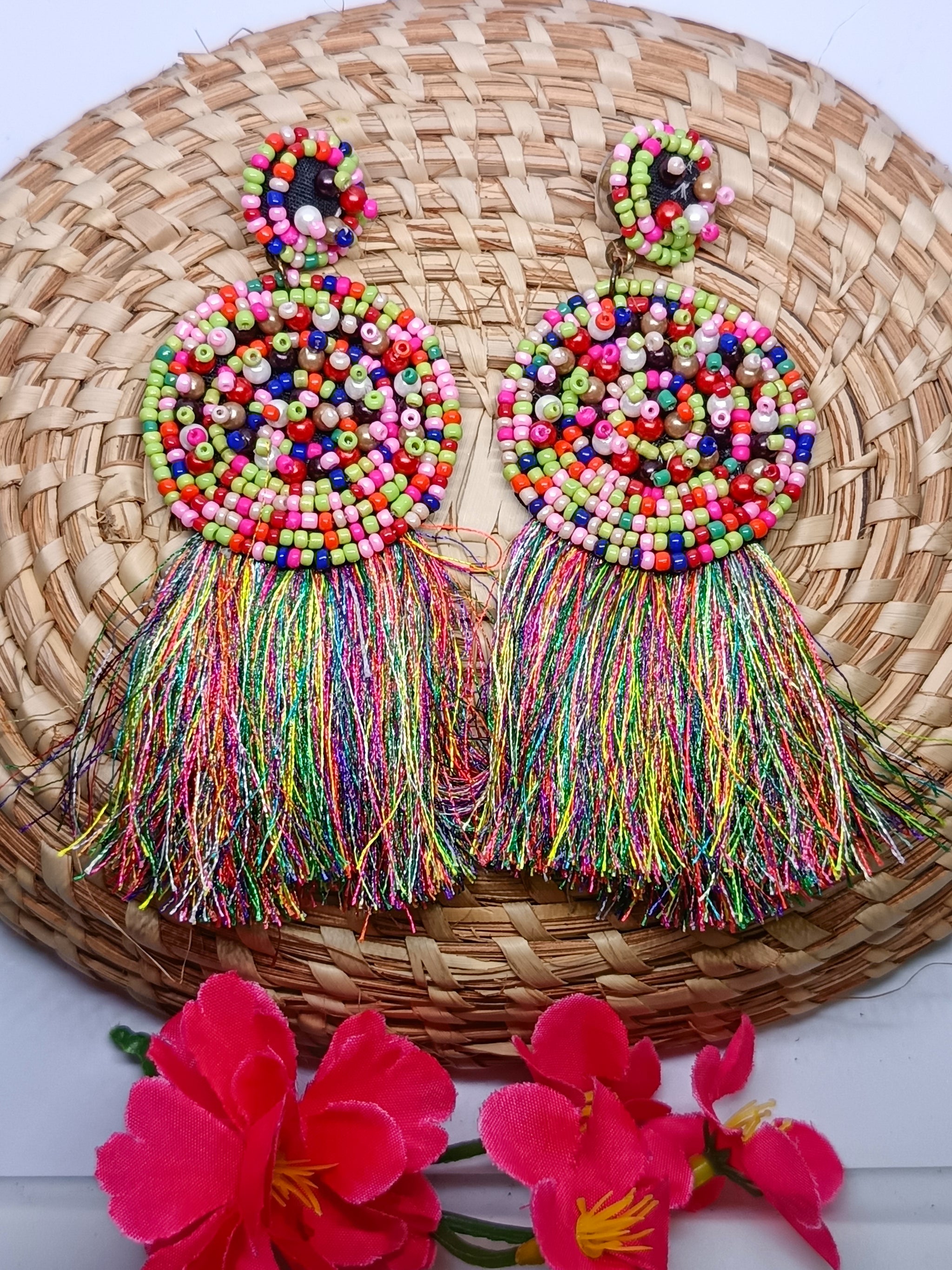 Boho Beaded Tassel Earings