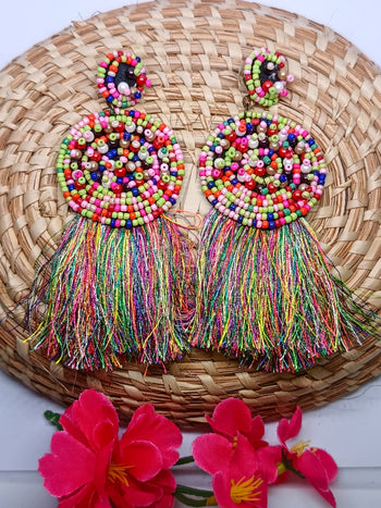 Boho Beaded Tassel Earings