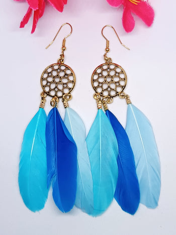 Feather Dreamcatcher Earings