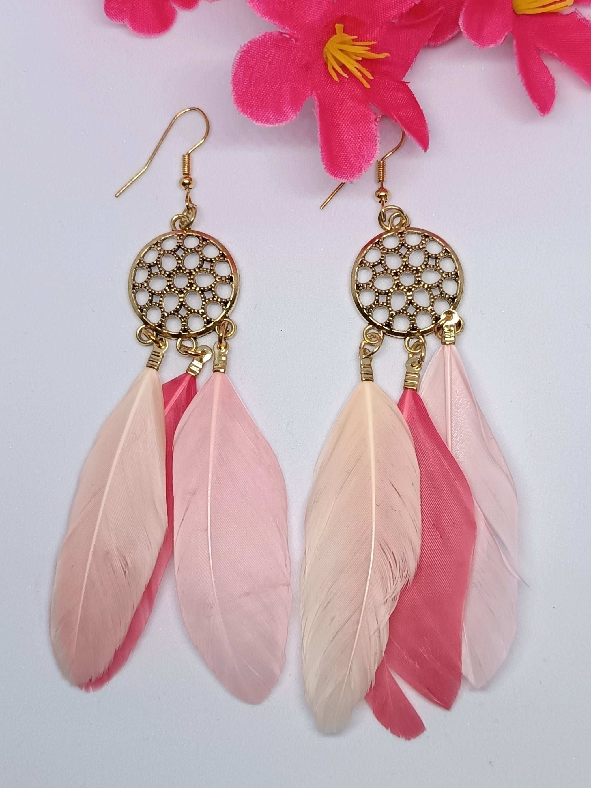 Feather Dreamcatcher Earings