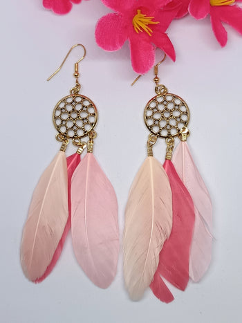 Feather Dreamcatcher Earings