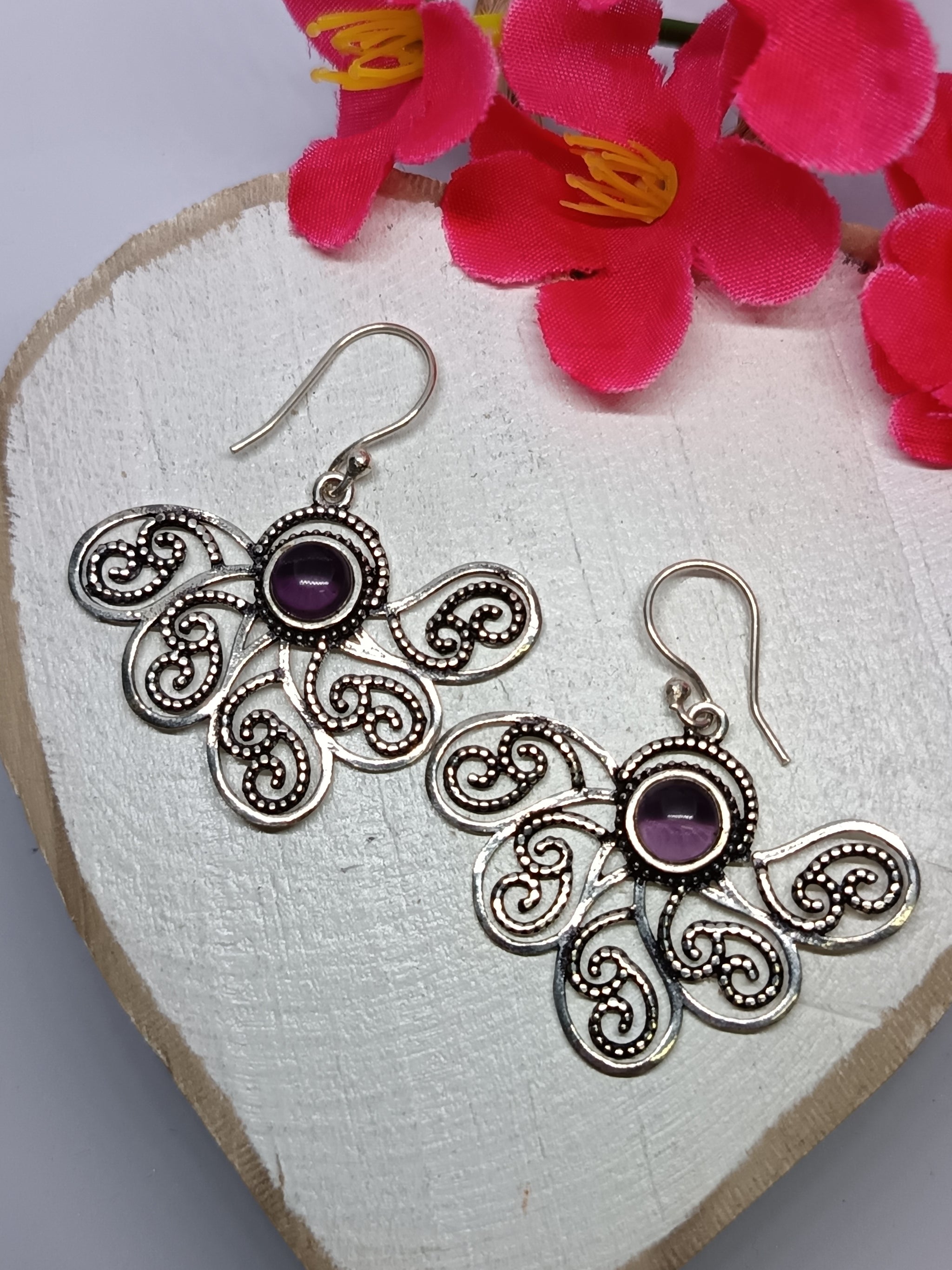 Peacock Bloom Gemstone Earings