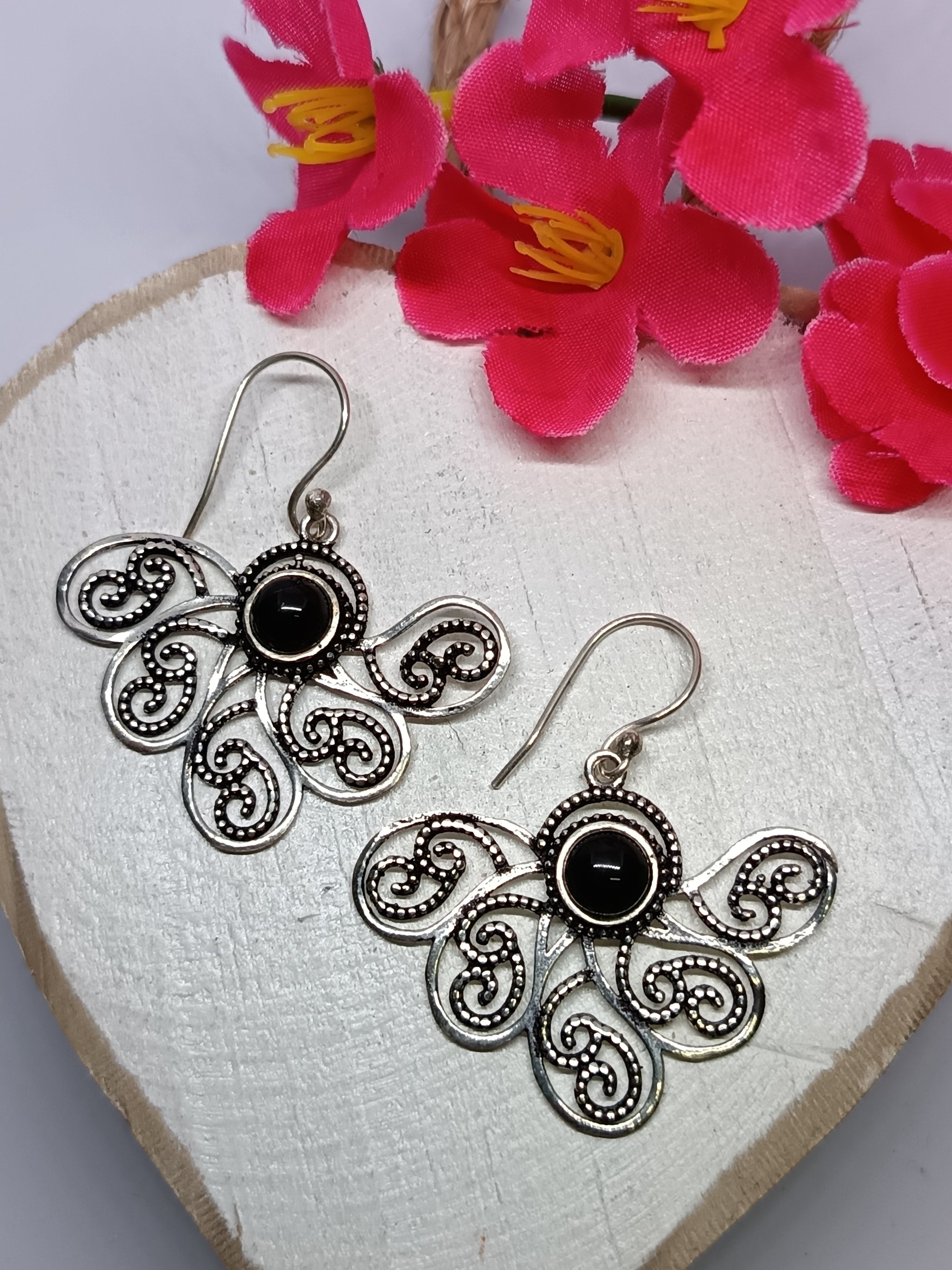Peacock Bloom Gemstone Earings