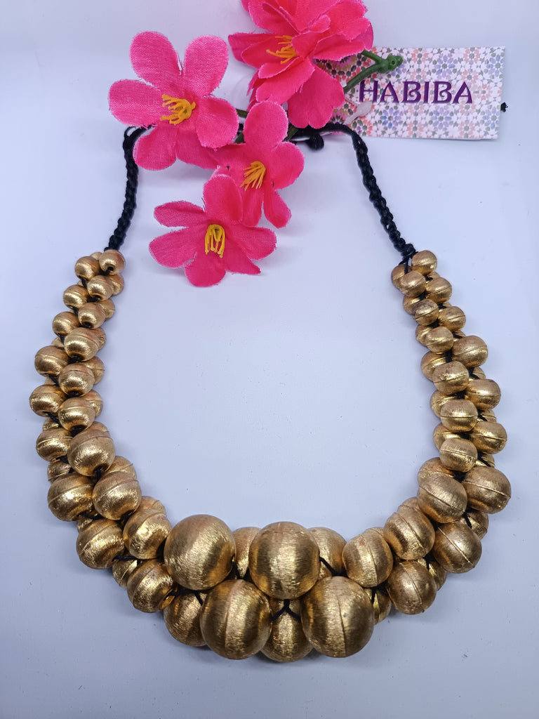 Metallic Moon Bead Necklace